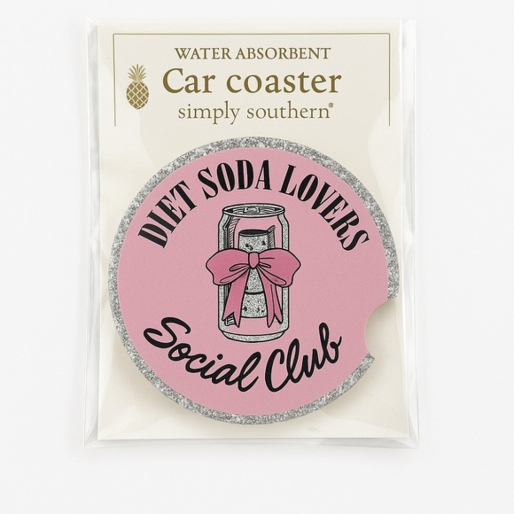 Simply Southern Pink Soda Can Car Coaster